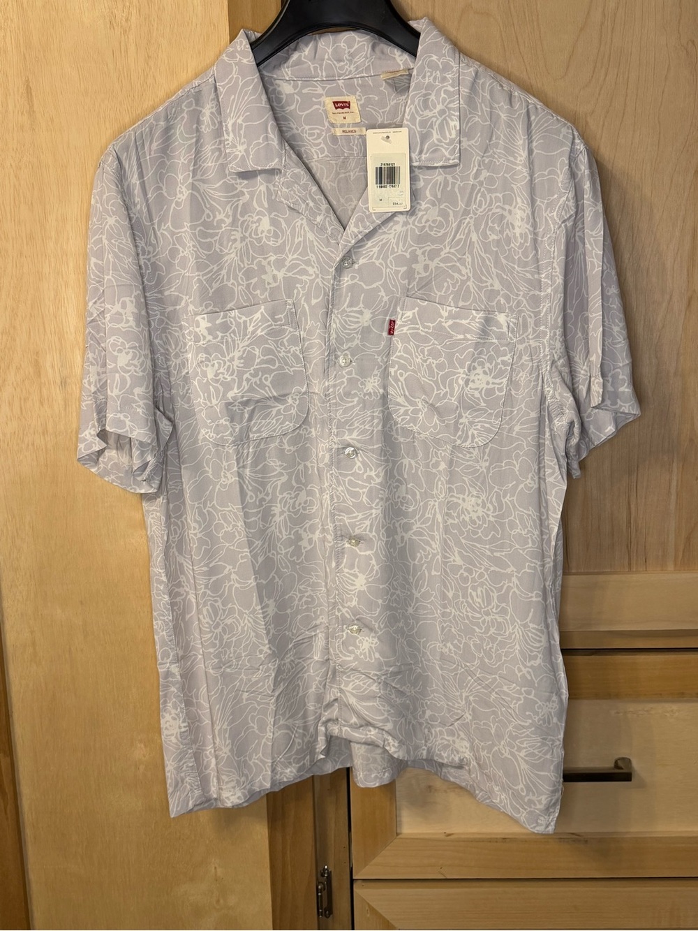 Levi's Pale Blue Short Sleeve Floral Camp Shirt
